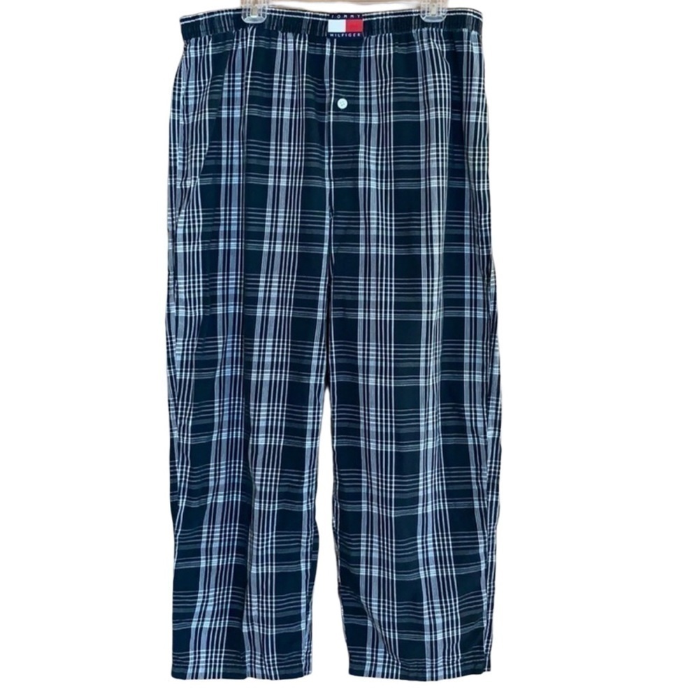 Vintage Tommy Hilfiger black plaid sleep pants Size Large